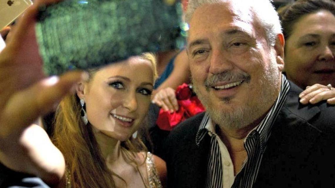 Celebrity Paris Hilton, in Cuba last year, takes a selfie with Fidel Castro’s son, Fidel Castro Diaz-Balart.