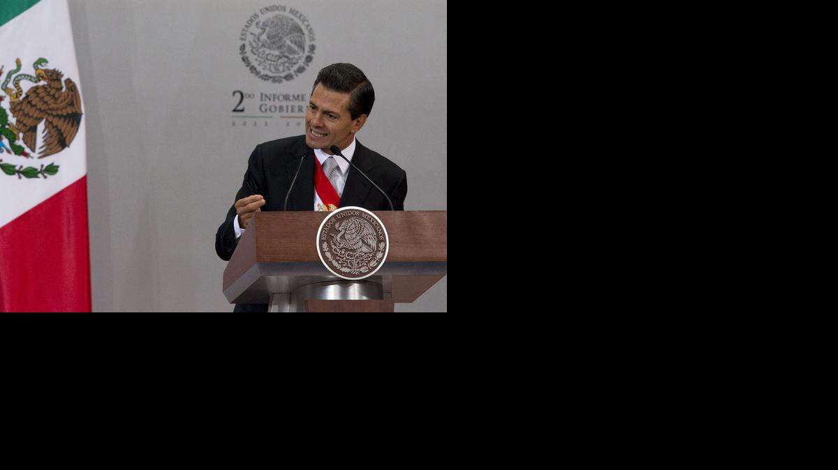 
REFORMER: Mexican President Enrique Peña Nieto gives his second state-of-the-nation address earlier this month at the National Palace in Mexico City. 

