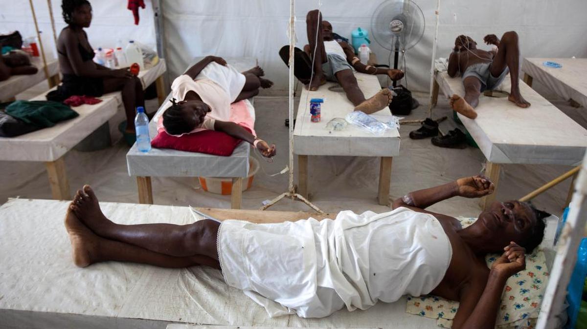 The United Nations has accepted responsibility for the cholera epidemic that sickened at least 370,000 people in Haiti like the ones at this treatment center.