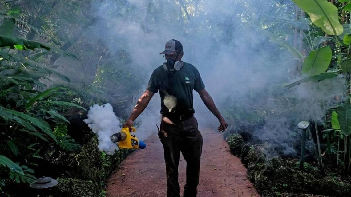 In 2016, a groundskeeper at Pinecrest Gardens sprayed a pesticide to kill mosquitoes to help control a Zika virus outbreak.