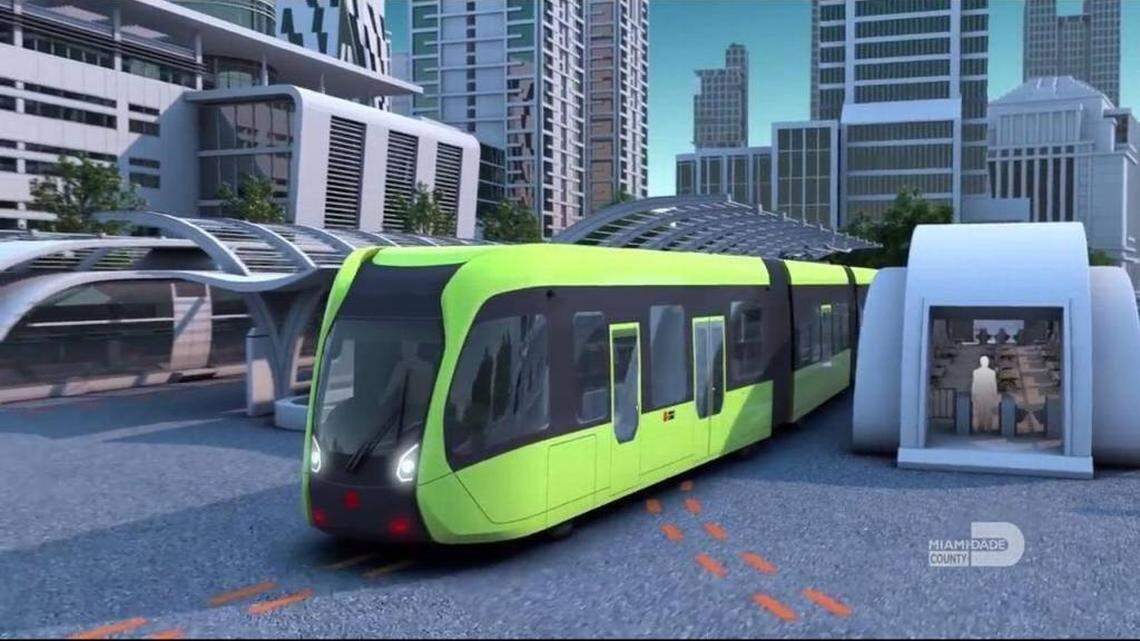 A trackless train, in use in China, was under consideration for Miami-Dade. However, Mayor Carlos Gimenez was not impressed after taking a ride.