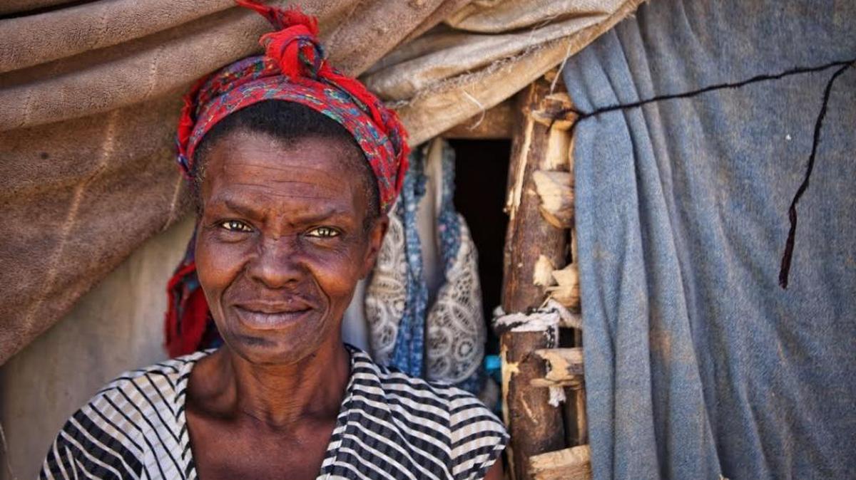 Dominican woman of Haitian descent lives in a camp at the border.