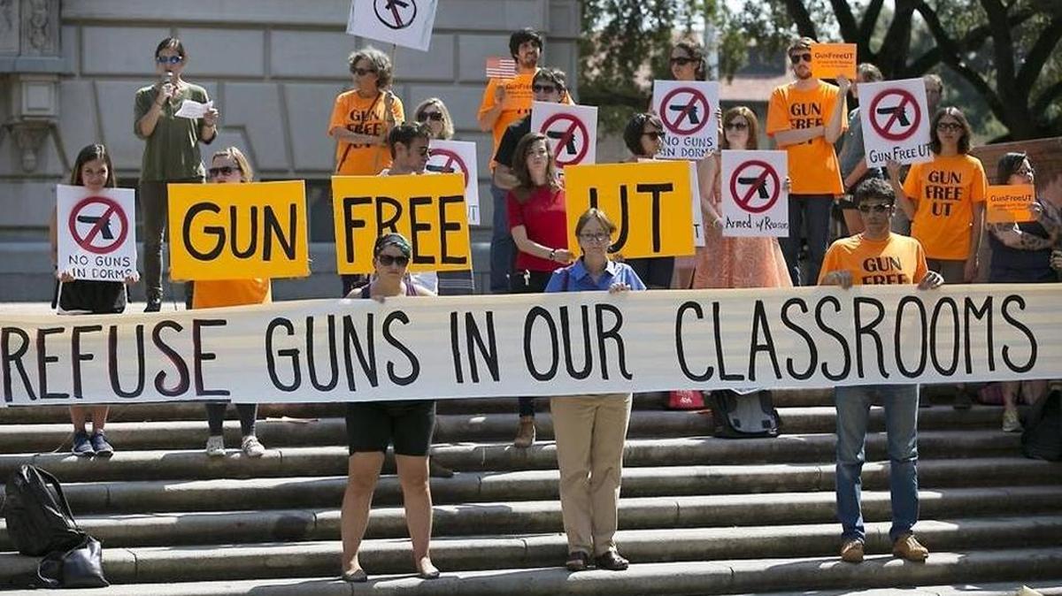 In 2015, protesters opposed to allowing guns on school and college campus demonstrated at the Capitol in Tallahassee.