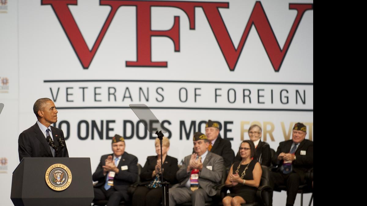 
SALES JOB: President Obama spoke to a veterans’ group last week to push for congressional approval of the Iran nuclear deal.

