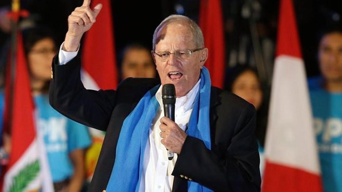 Pedro Pablo Kuczynski, giving a campaign speech, eked out a victory to become president of Peru.