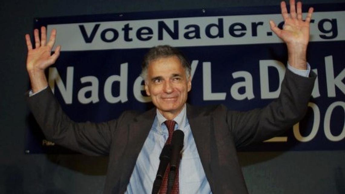 Ralph Nader was a third-party spoiler in 2000, at least as far as Al Gore is concerned.