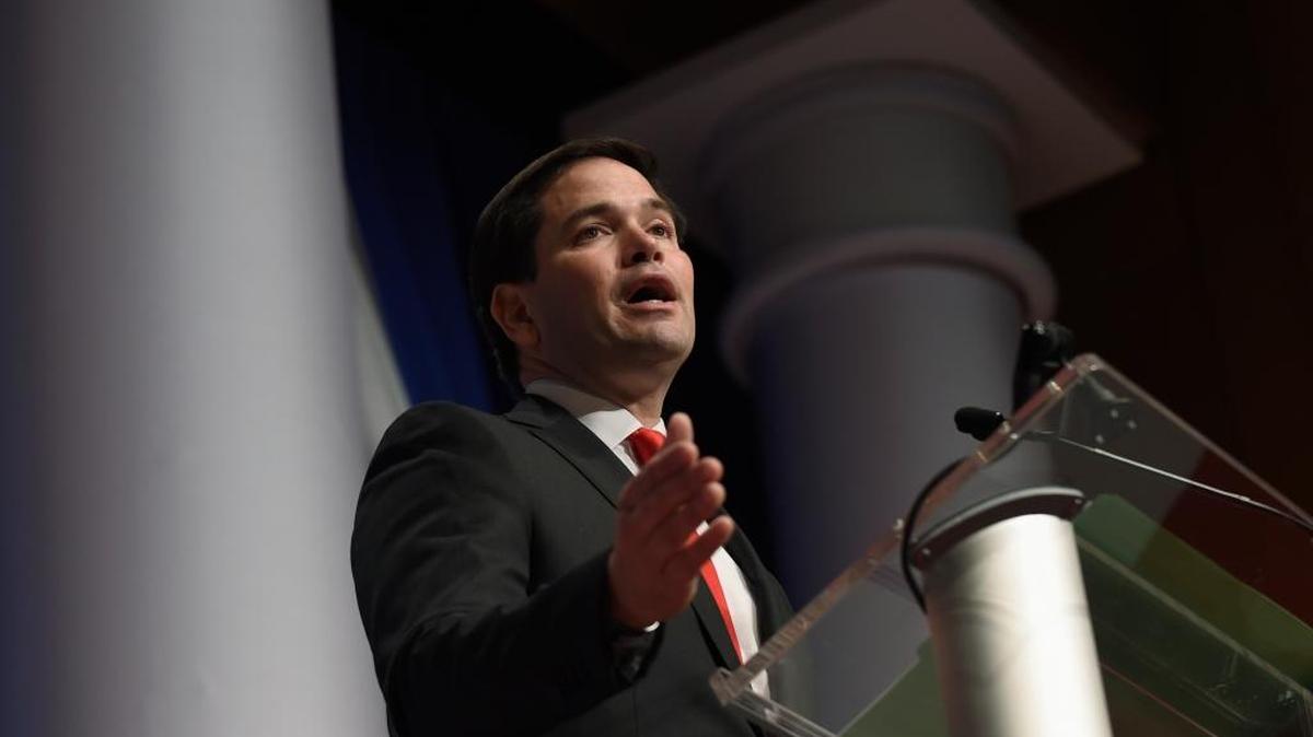 Republican presidential candidate, Sen. Marco Rubio, R-Fla., speaks at the Republican Jewish Coalition Presidential Forum in Washington, Thursday, Dec. 3, 2015.