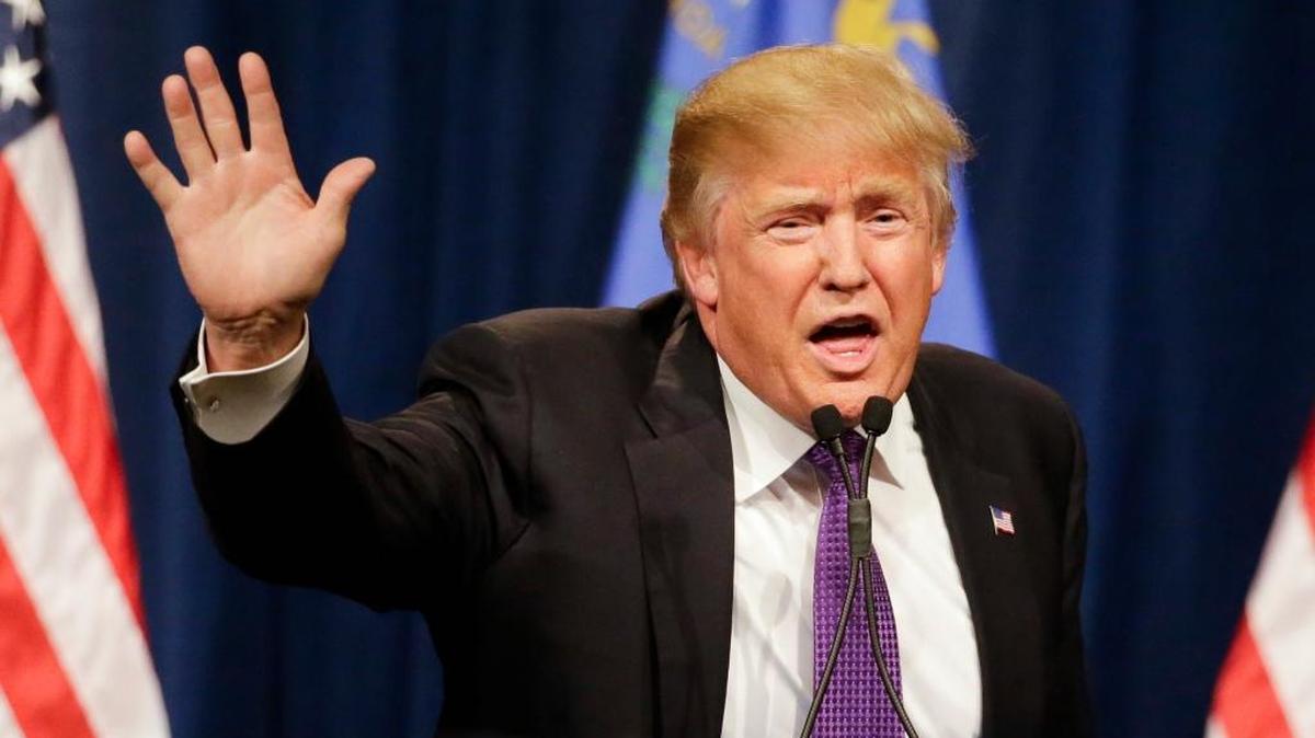In this Feb. 23, 2016 file photo, Republican presidential candidate Donald Trump speaks in Las Vegas.