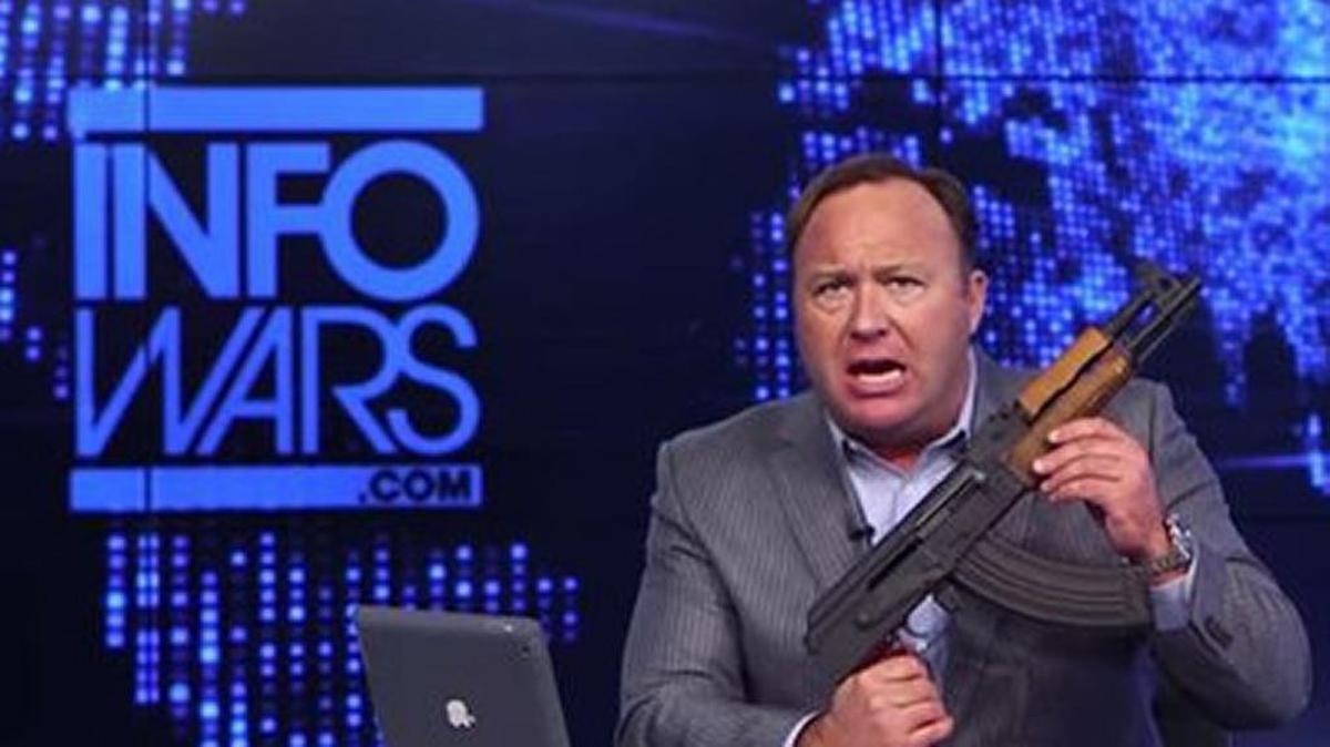 Alex Jones peddles conspiracy theories, but says it’s all an act.