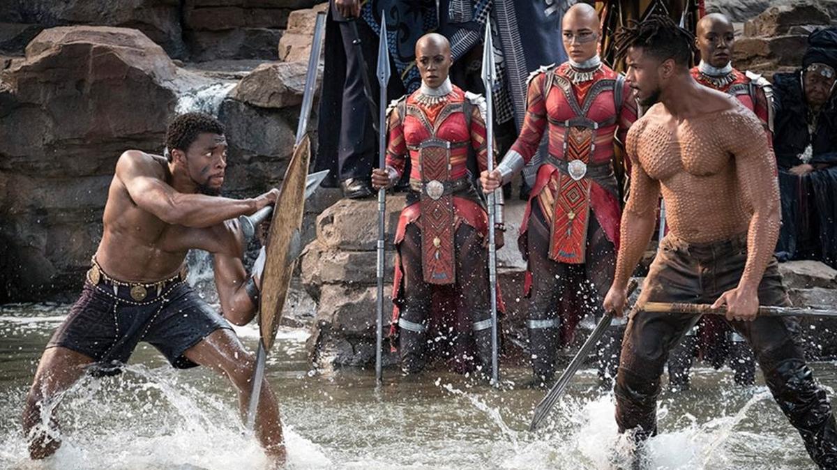 T'Challa/Black Panther (Chadwick Boseman) and Erik Killmonger (Michael B. Jordan) star in the film ‘Black Panther.’