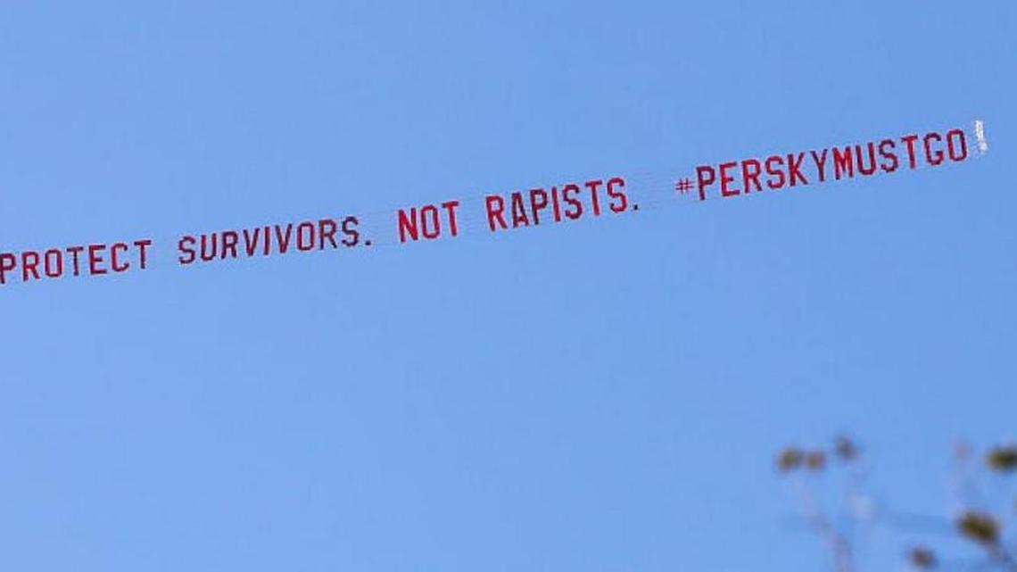 A banner pushes voters to remove Judge Aaron Persky from the bench. Last week, they complied.