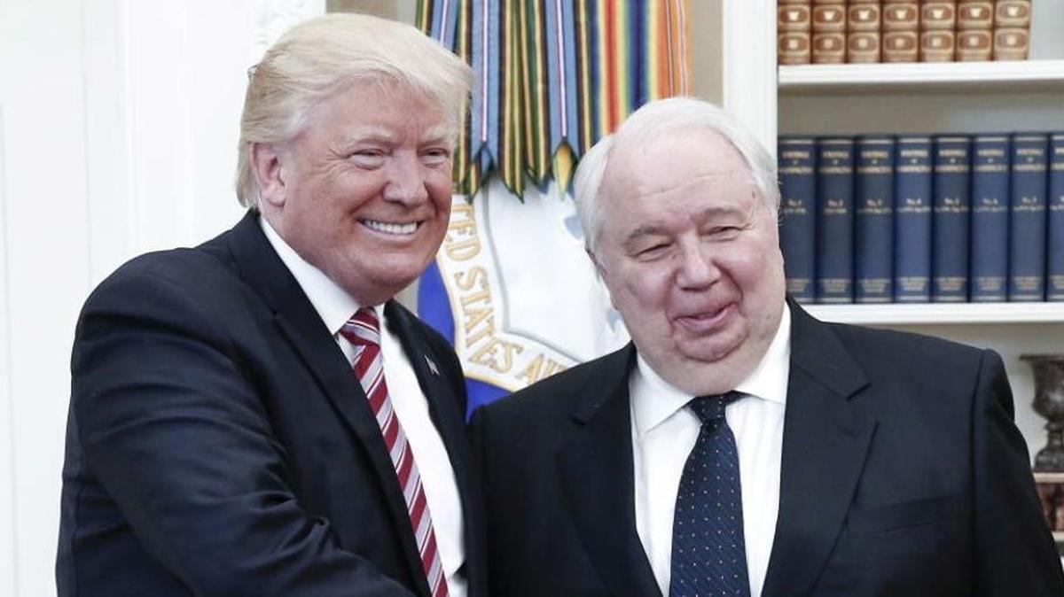 President Trump, in the White House with Russian ambassador Sergey Kislyak, says that he has a right to share intelligence.