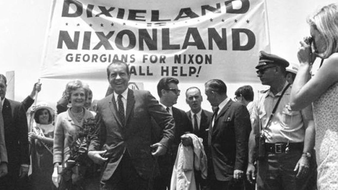 In 1968, Richard Nixon employed the controversial “Southern strategy” to draw whites to his presidential campaign.