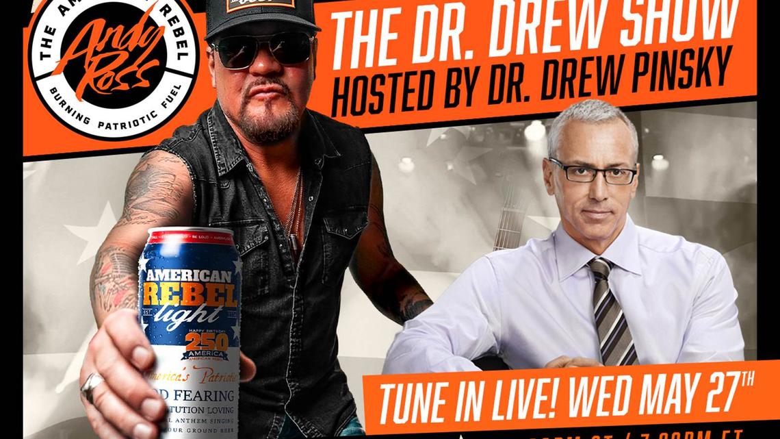 Patriotic Country Rocker and American Rebel Holdings, Inc. (OTC:AREB) CEO Andy Ross to Appear Live on Dr. Drew Tonight to Discuss 2nd Amendment and Company's Patriotic Values 