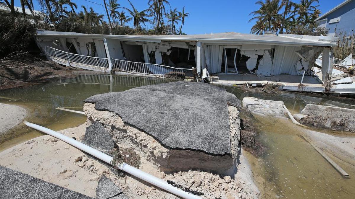 Remnants of a three story 12 unit Sandy Cove condo located in Lower Matecumbe Key in the town of Islamorada. along the Overseas Highway in the Florida Keys on Tuesday, September 12, 2017. The building collapsed during the storm surge caused by Hurricane Irma.