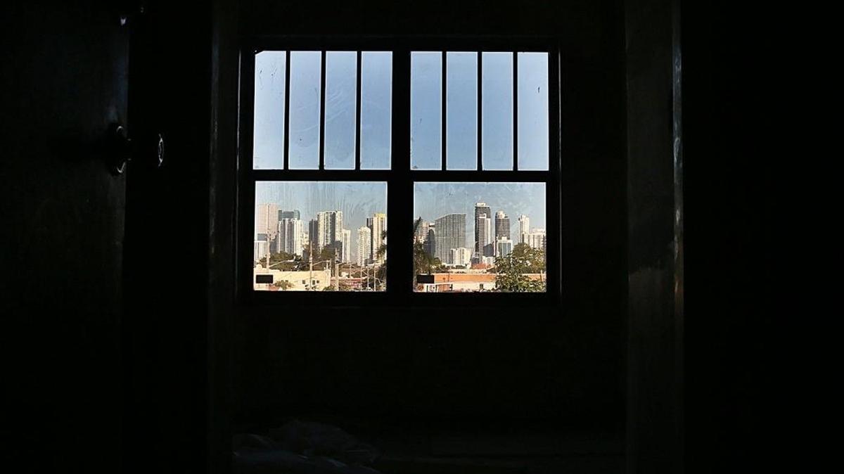 View of downtown Miami's skyline from a room on the third floor in the historic Tower Hotel in Little Havana. Miami-Dade County ranks third-worst in the nation when rents are compared to salaries.