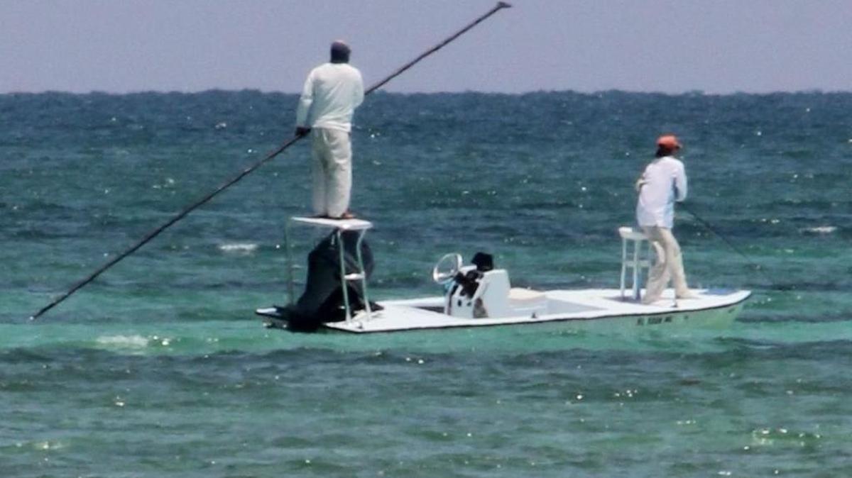 A flats-fishing boat and angler search the shallows off Lower Matecumbe Key’s Sea Oats Beach on May 12. Monroe County should be building more marine slips, says Anthony M. Graziano, senior managing director for Integra Realty Resources — Miami/Palm Beach. The entire culture of the Florida Keys is built around fisherman, who comprise 55 percent of all boaters — and the creation of slips does not create housing growth impacts.