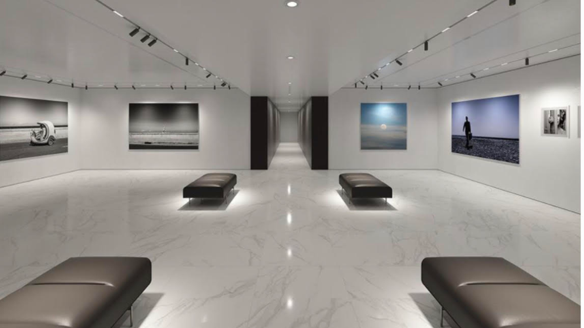 Rendering of art gallery at Aston Martin Residences