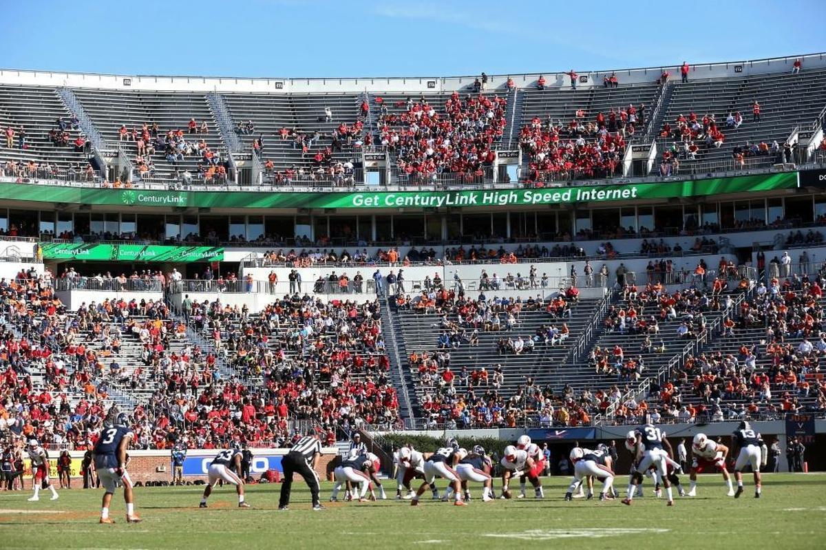 The Virginia Cavaliers host Louisville on Oct. 29 in Charlottesville. ESPN broadcaster Robert Lee will not work Virginiaâs season opener because of recent violence in Charlottesville sparked by the decision to remove a statue of Confederate Gen. Robert E. Lee