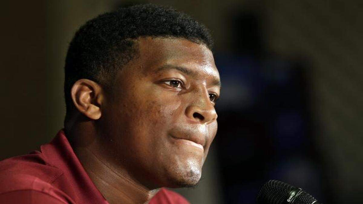 
In this July 20, 2014, file photo, Florida State’s Jameis Winston answers a question during a news conference at the Atlantic Coast Conference Football kickoff in Greensboro, N.C.
