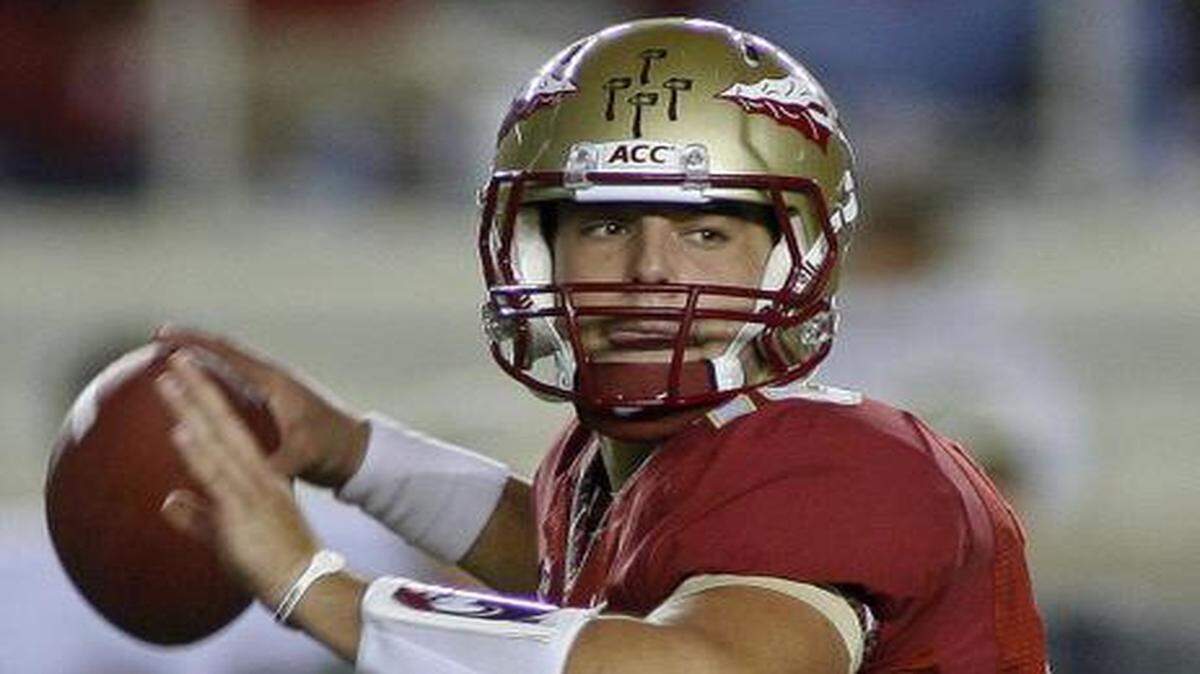 
FILE - In this Nov. 16, 2013, file photo, Florida State quarterback Sean Maguire throws a pass during the fourth quarter of an NCAA college football game against Syracuse in Tallahassee, Fla. Top-ranked Florida State will host No. 22 Clemson without Heisman-winning quarterback Jameis Winston for the first half after he was suspended Wednesday. That thrusts redshirt sophomore Sean Maguire into the first start of his career. Maguire was not a star recruit and has only thrown 21 passes in his career. Now he'll have to hold down the fort for the first 30 minutes of college football's marquee Saturday night game.
