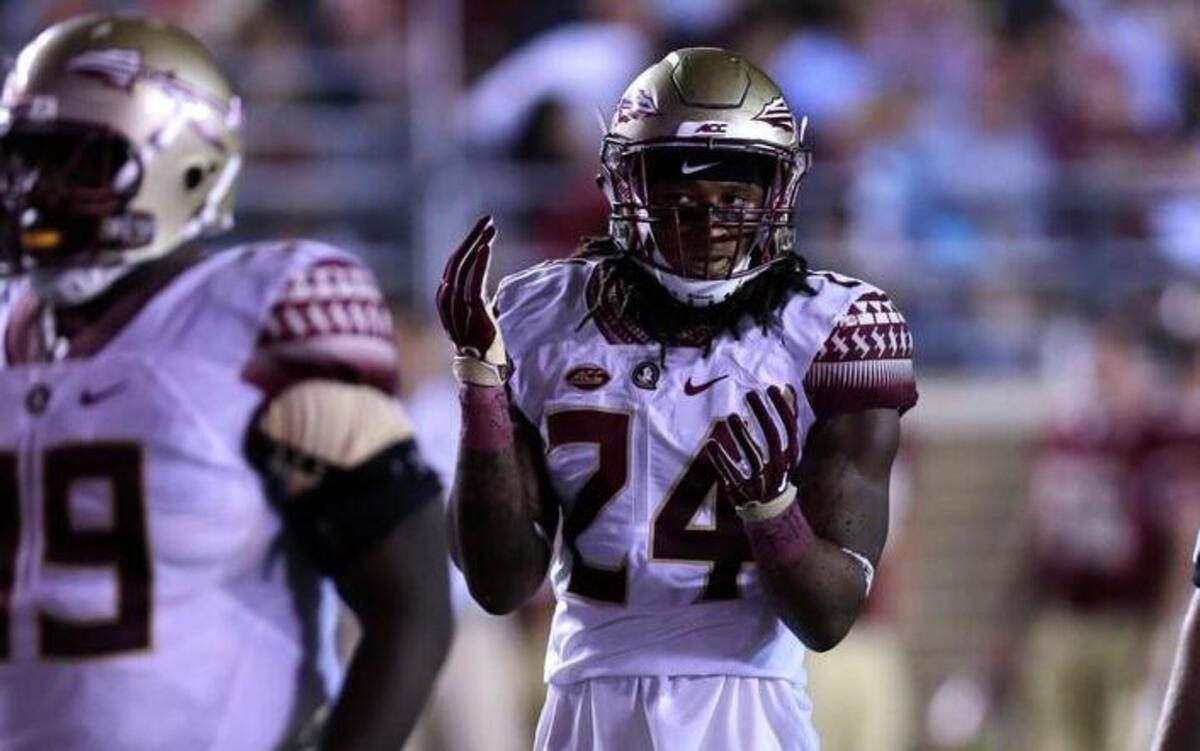 
Florida State linebacker Terrance Smith (24) lines up during the second half against host Boston College on Friday, Sept. 18, 2015.
