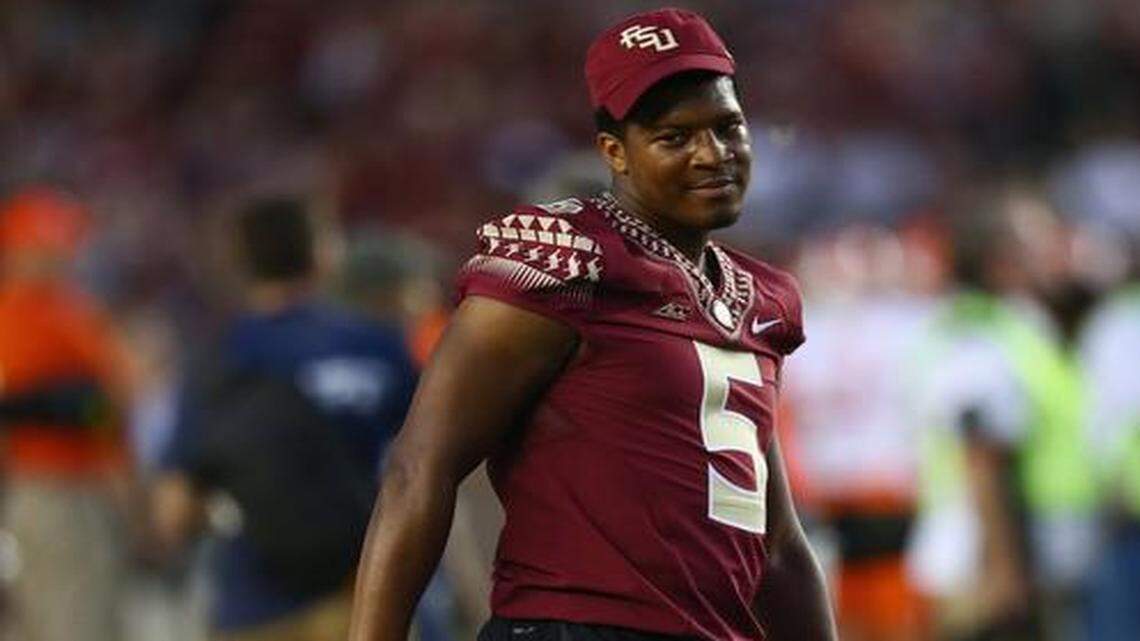 
reduced to a spectator: FSU starting quarterback Jameis Winston looks on before sitting out Saturday night’s game against Clemson. 
