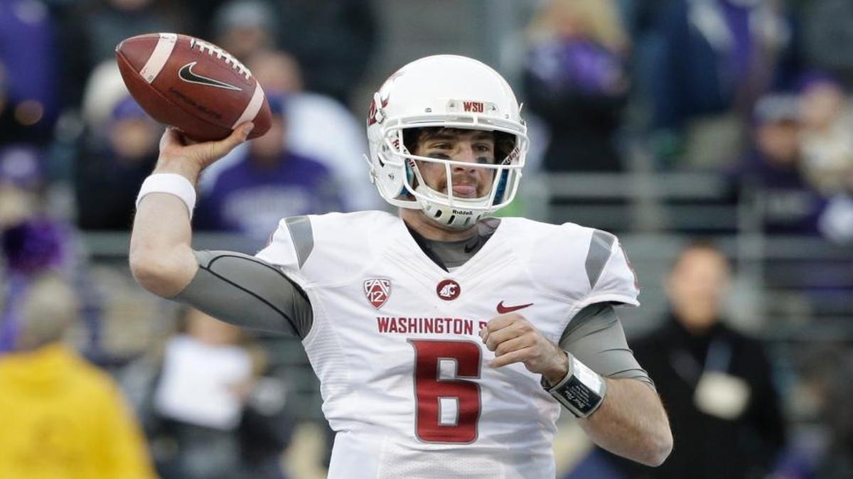 Washington State backup quarterback Peyton Bender in action in an NCAA college football game against Washington Friday, Nov. 27, 2015, in Seattle.