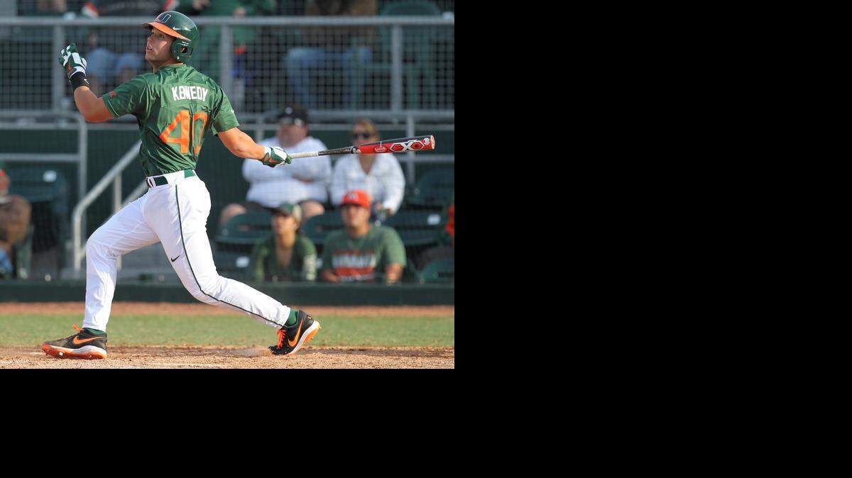 
UM’s Garrett Kennedy, pictured in a previous game, hit a bases-clearing double to help spark a 14-0 win against  Bethune-Cookman. 