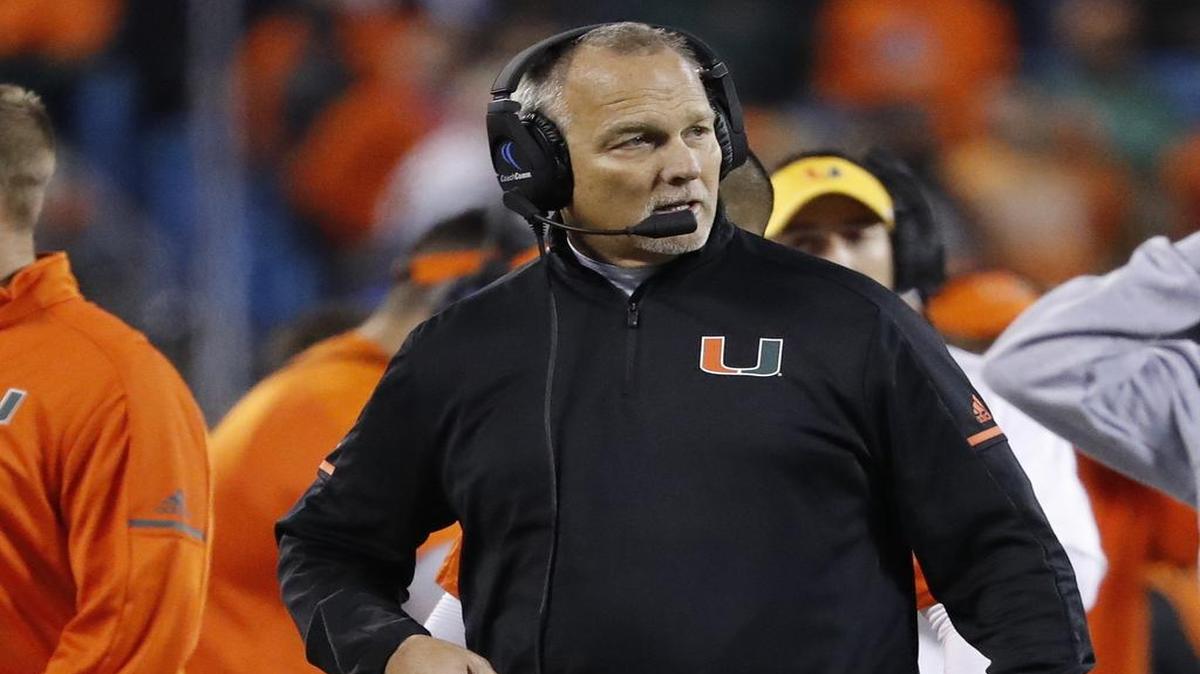 Miami Hurricanes coach Mark Richt strolls the sidelines during the UM-Clemson ACC championship game last December.