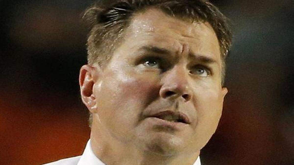 
Miami Hurricanes head coach Al Golden reacts during the third quarter in a game against the Florida State Seminoles at Sun Life Stadium in Miami Gardens on Saturday, Nov. 15, 2014.
