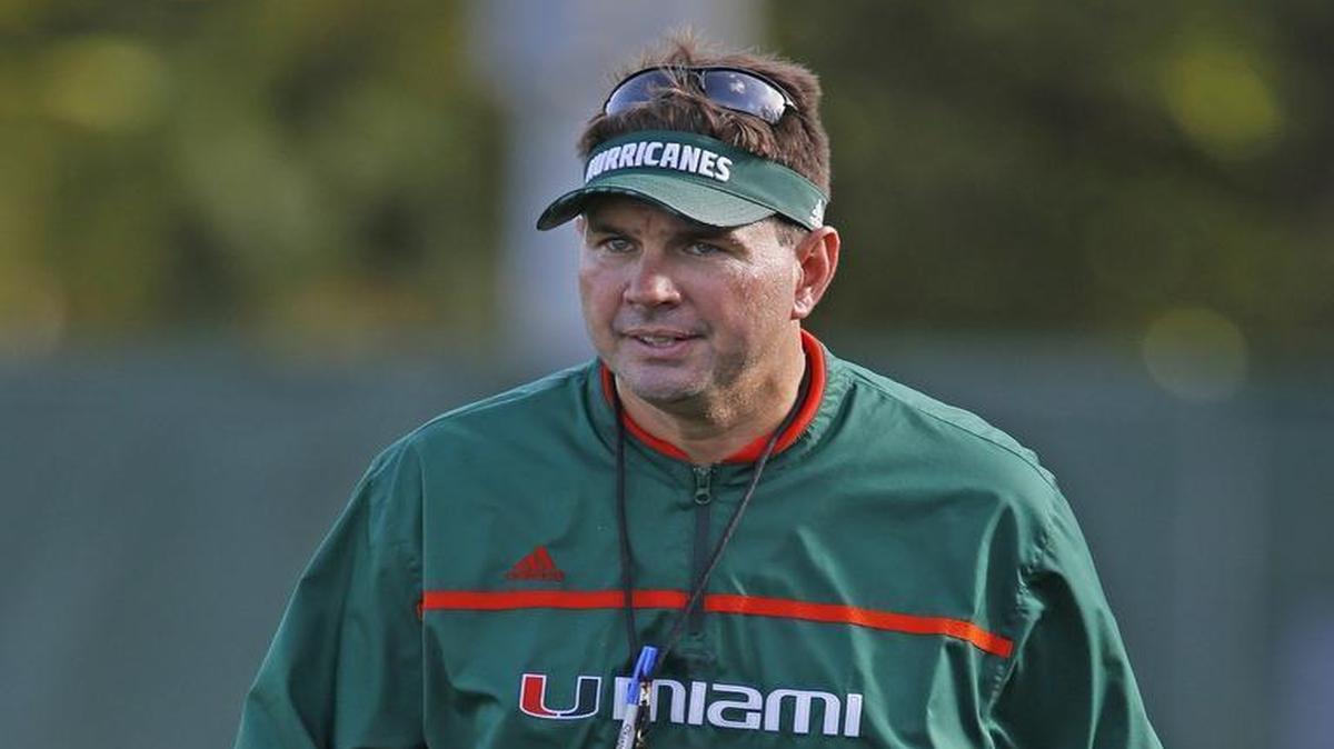 
Head coach Al Golden looks on during practice on Day 2 of UM Fall Camp at the Greentree Field on Friday, Aug. 7, 2015.
