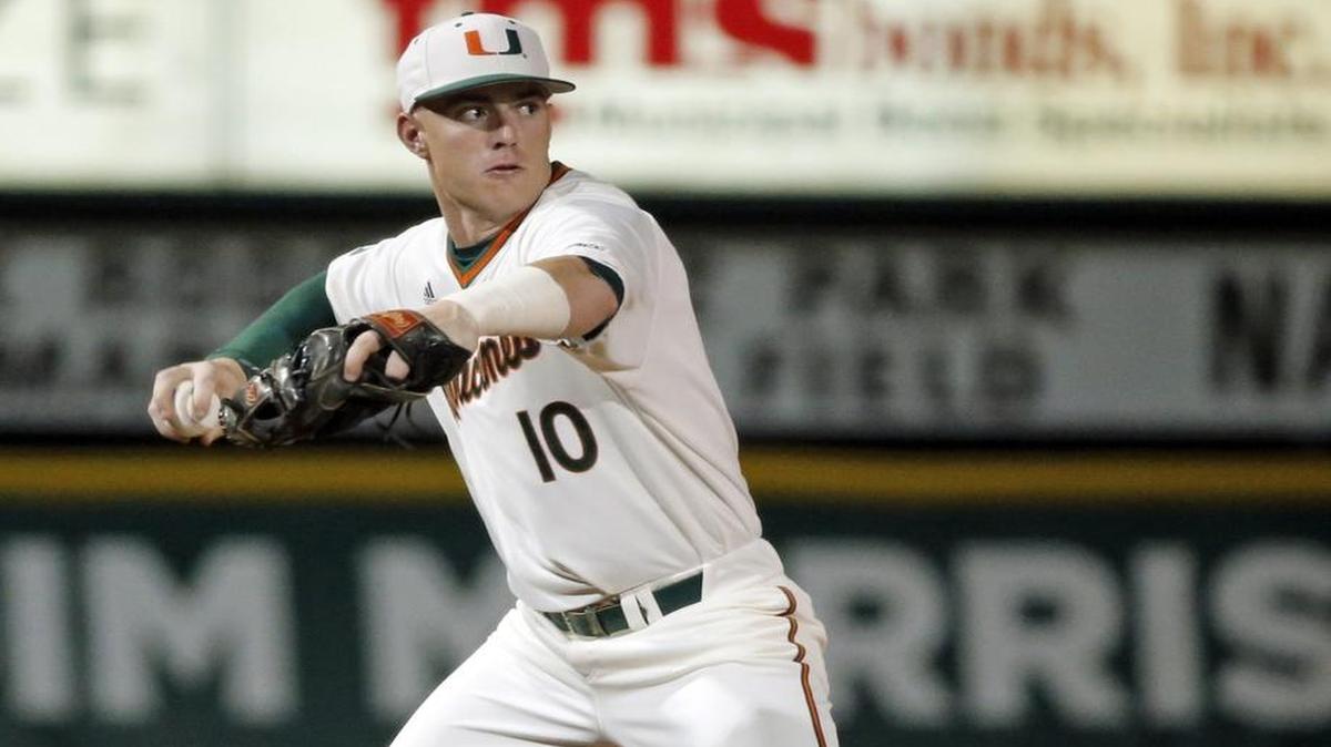 UM freshman Romy Gonzalez, shown in a previous game, helped lead a 5-4 victory against Bethune-Cookman on Wednesday, March 23, 2016.