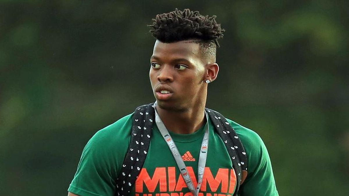 University of Miami freshman quarterback N'Kosi Perry, seen here recently at Paradise Camp, will take part Tuesday in his first official Hurricanes practice as fall camp opens.