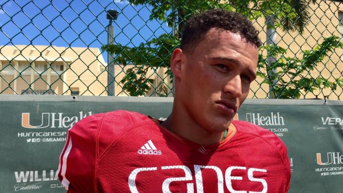 UM quarterback Brad Kaaya after practice Thursday.