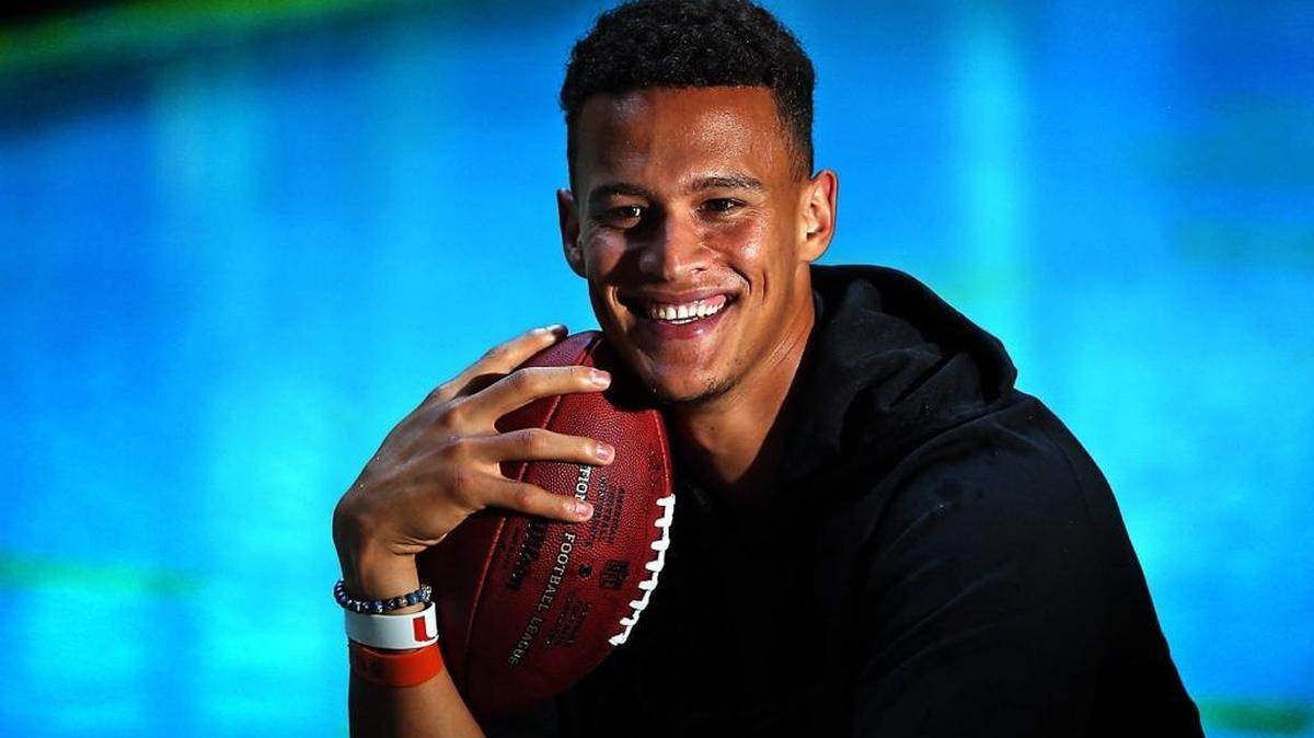 Former University of Miami quarterback Brad Kaaya, photographed on Wed., April 12, 2017, holds the all-time passing yardage record for the Hurricanes.