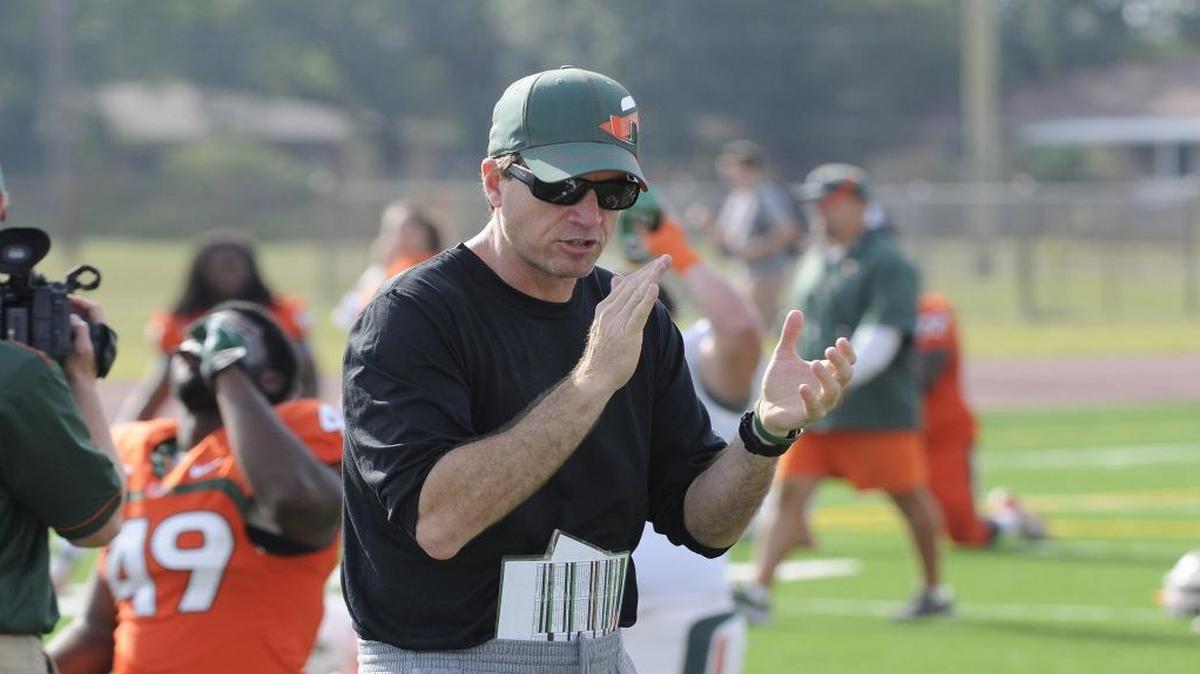 Miami Hurricanes offensive coordinator James Coley.