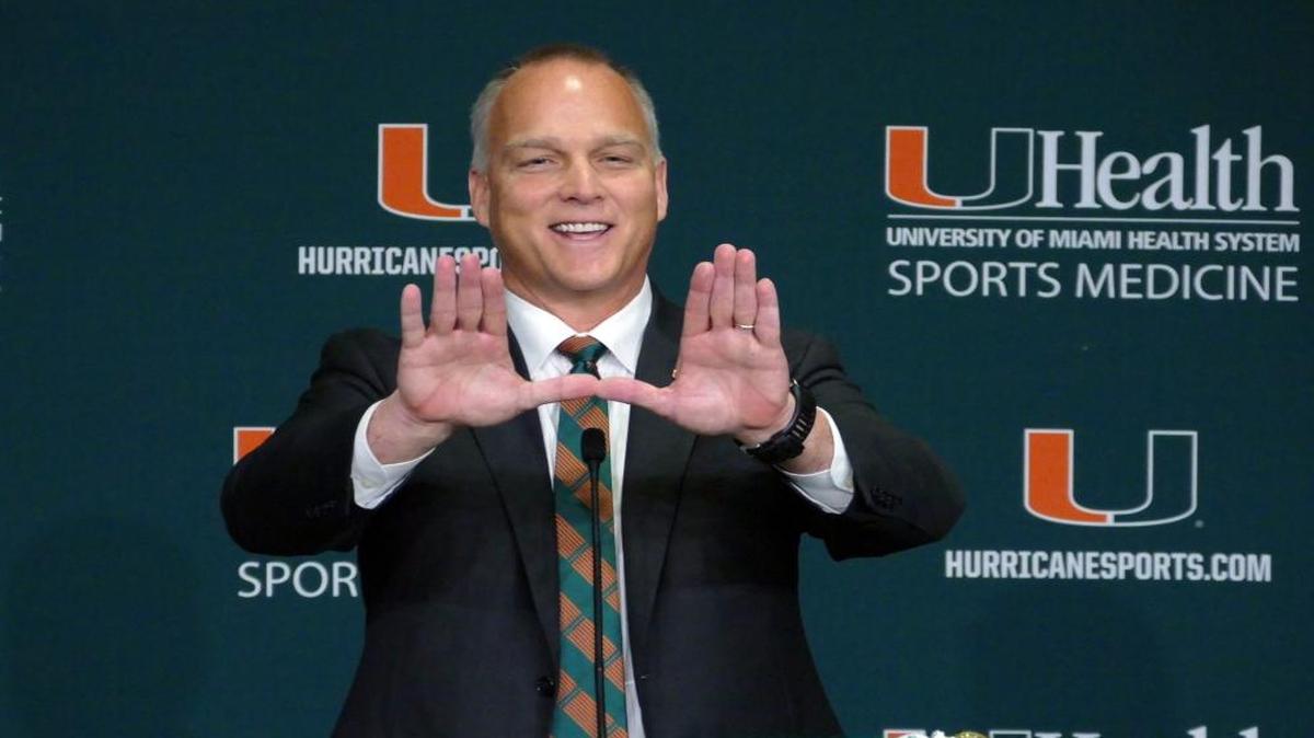 Mark Richt is introduced as head coach of the Miami Hurricanes on Friday, December 4, 2015.