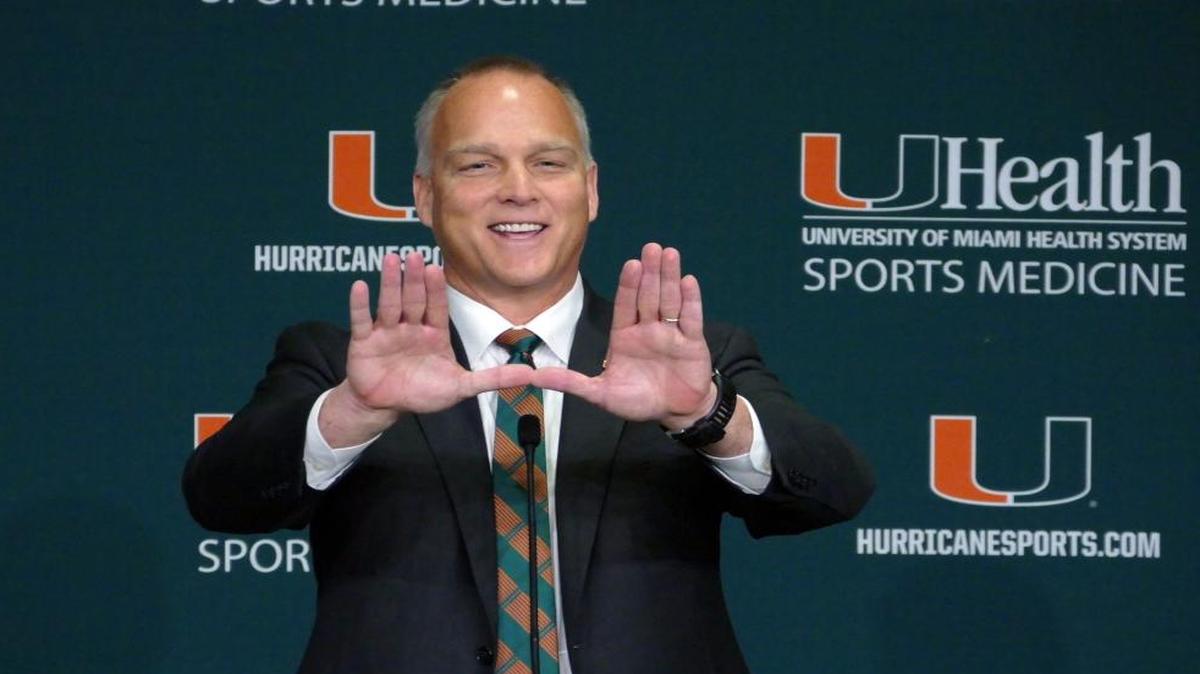 UM coach Mark Richt is introduced on Friday, Dec. 4, 2015.
