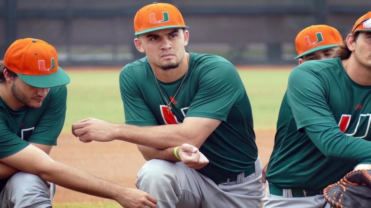Stetson pitcher Mitchell Jordan played with UM outfielders Willie Abreu, center, and Carl Chester.