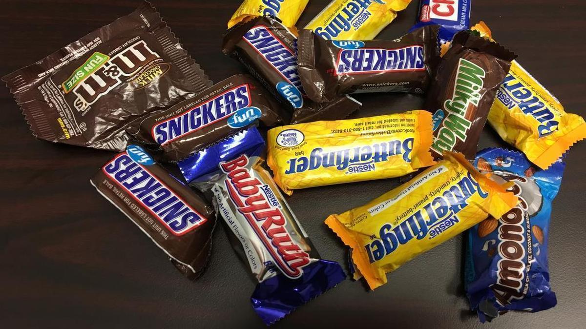 University of Miami football coach Mark Richt made this pile of candy get a little smaller.