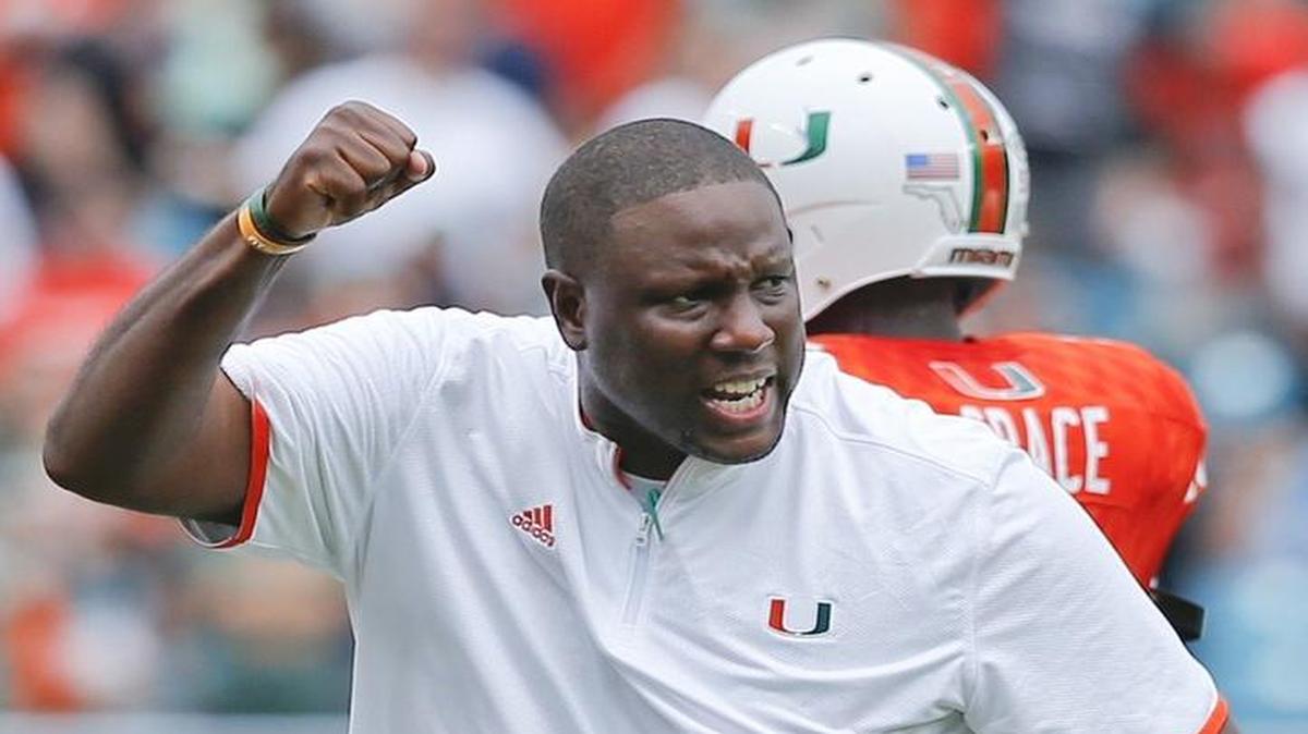 ‘He’s done an awesome job keeping us together and keeping the foundation that Coach [Al] Golden laid down for us,’ said quarterback Brad Kaaya of interim coach Larry Scott, above, who will lead UM in the Sun Bowl.