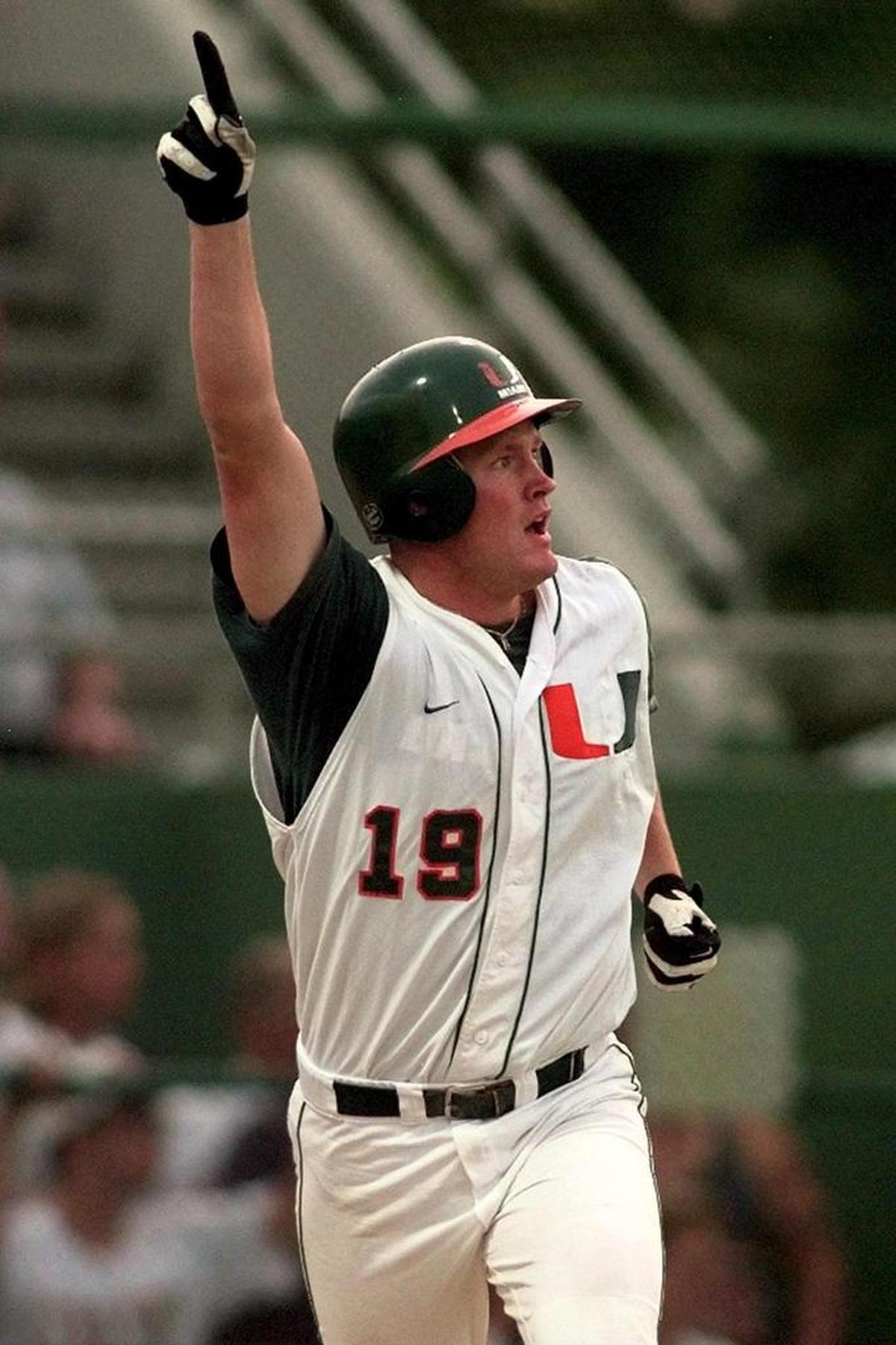 Aubrey Huff as a University of Miami Hurricanes player in 1998.