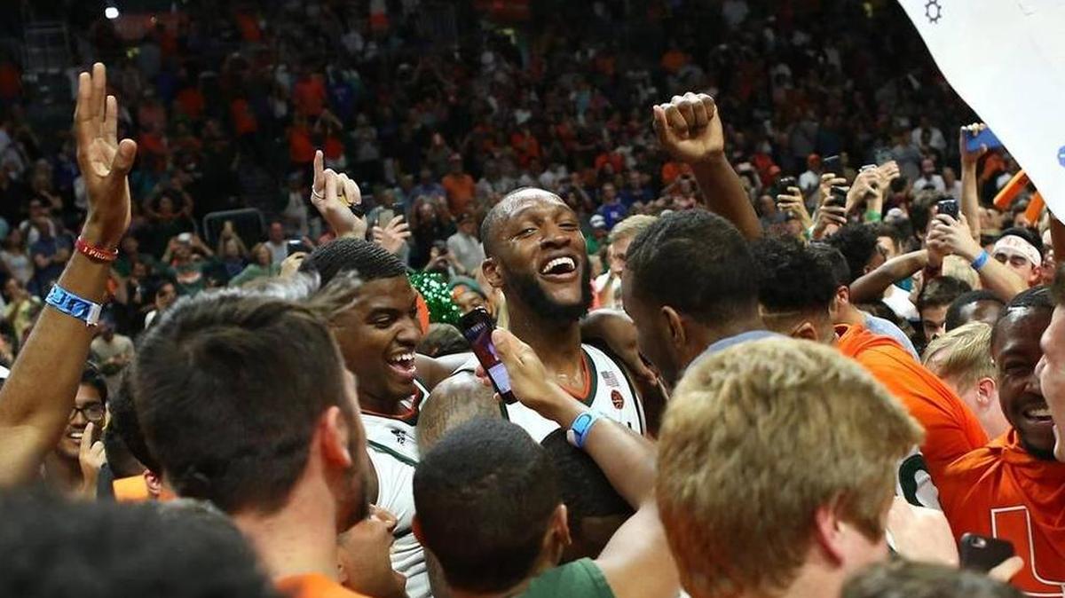 The Hurricanes are all smiles after beating then-No. 10 Duke on Saturday. Monday UM broke into the Associated Press AP Poll at No. 25.