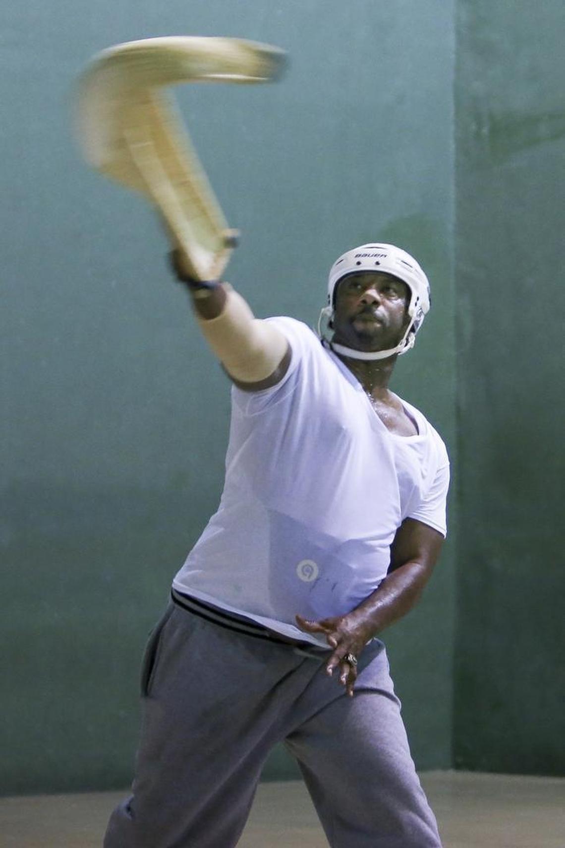 University of Miami student-athlete alumnus Nate ‘The Great’ Brooks during training at American Amateur Jai-Alai on Thursday, Feb. 8, 2018.