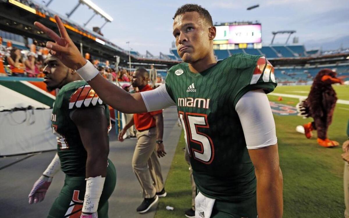 
‘As a quarterback you’ve just got to be tough,’ UM quarterback Brad Kaaya said after throwing for 296 yards to beat Virginia Tech on Saturday.
