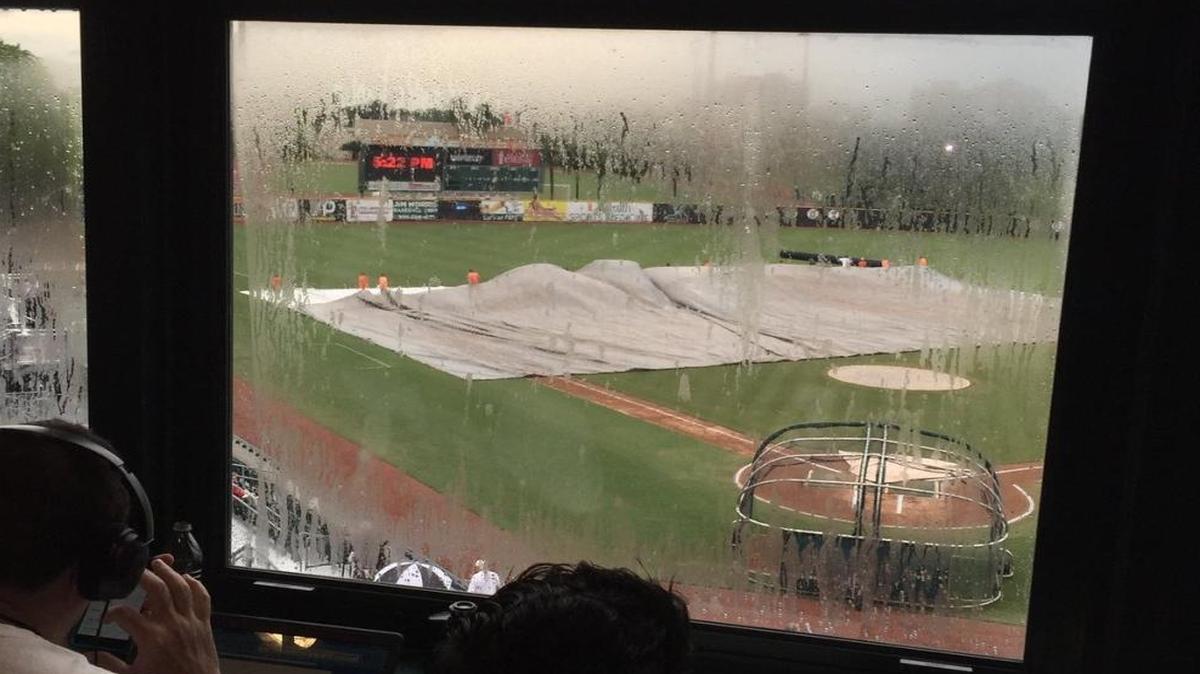 UM’s opening super regional game against Boston College was delayed by rain and lightning until 7:04 p.m. Friday