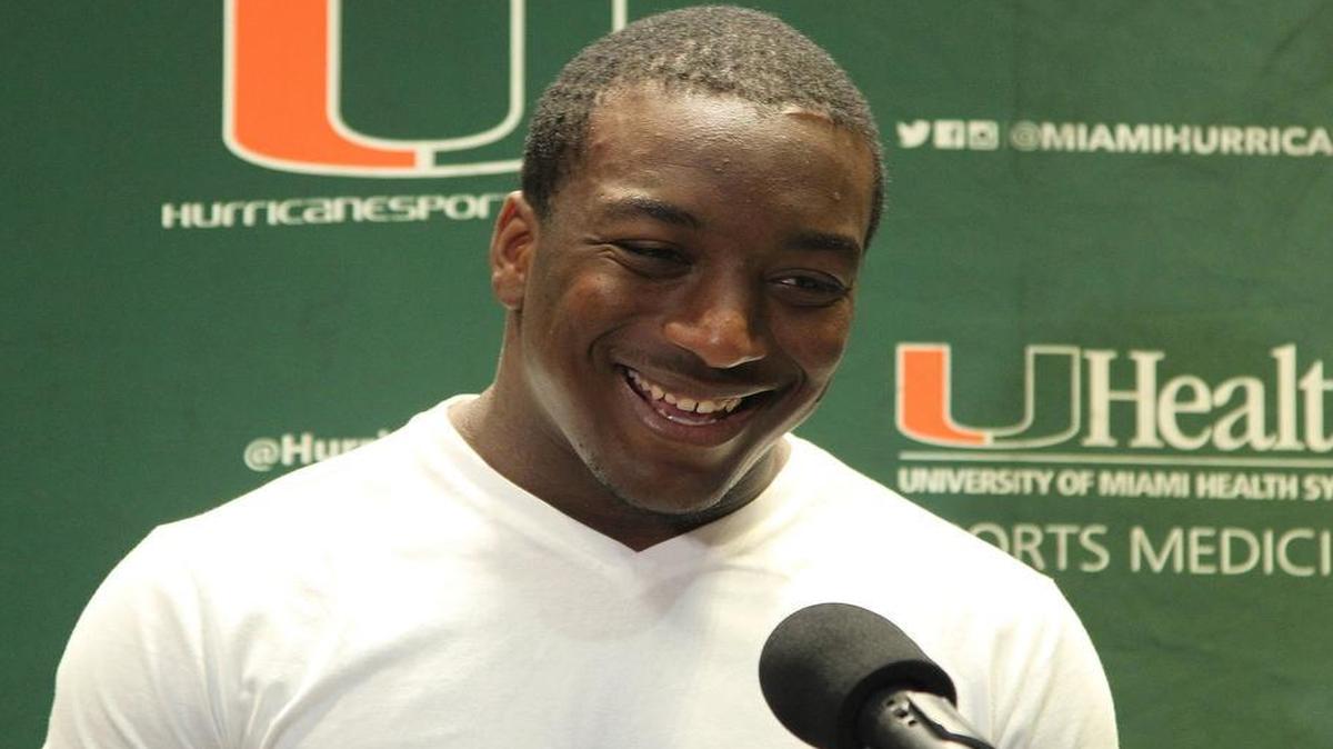 
Former UM running back Duke Johnson, shown in a file photo, held a charity bowling event at Strike 10 Bowling and Sports Lounge at Gulfstream Park on Tuesday, July 7, 2015.
