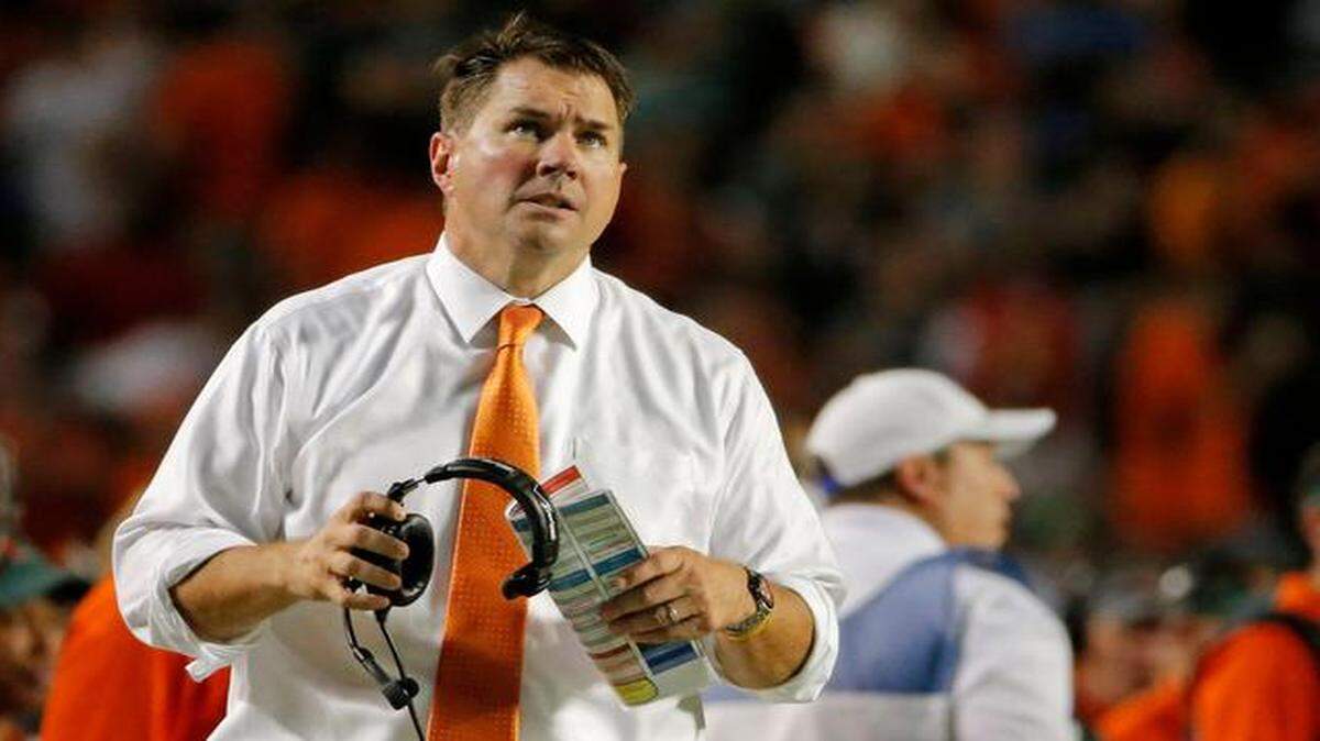 
Miami Hurricanes head coach Al Golden looks on during the third quarter in a game against the Florida State Seminoles at SunLife Stadium in Miami Gardens on Saturday, Nov. 15, 2014.
