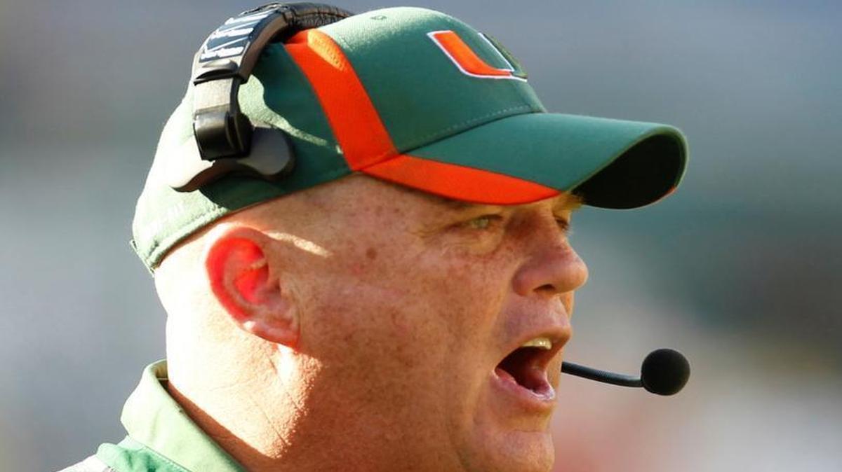 Miami's offensive line coach Art Kehoe during a game vs. Georgia Tech in 2011 at Sun Life Stadium.